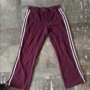 Kids Maroon Track Pants with White Stripes